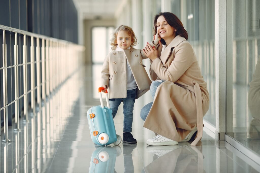 transporte para aeroporto com crianças